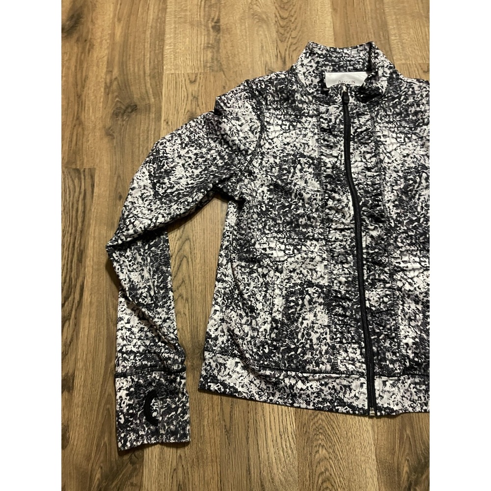 Danskin Now Jacket, Girl's Size XL, Black White, Full Zip, Long Sleeve - Picture 3 of 8